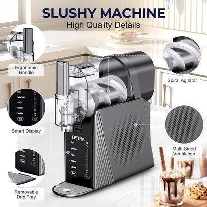 Slushie Machine-88oz Slushy Machine for Home, Frozen Drink Maker, No Ice Needed, One-Touch Slush Machine with 6 Preset Programs Self-Clean Function for Margarita, Smoothie, Milkshake, Frozen Cocktails