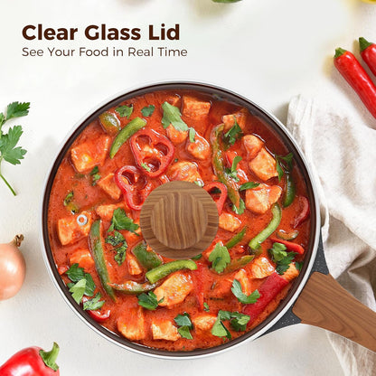 OSTBA 11 Inch Nonstick Saute Pan | 4.5 QT Skillet with Lid