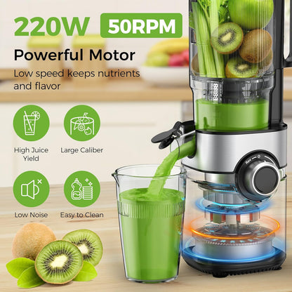 OSTBA Cold Press Juicer, 5-Inch Wide Feed Chute Slow Juicer