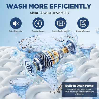 OSTBA 17.6 lb Portable Washing Machine with Drain Pump