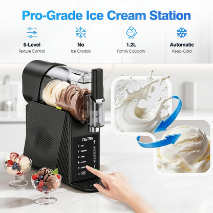 OSTBA 88oz Soft Serve Ice Cream Machine, No Ice Needed Slushie Maker | Self-Cleaning, Family Size