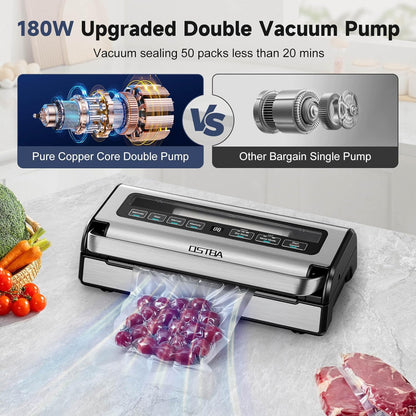 OSTBA Vacuum Sealer Machine | 12-in-1 Double Pump Food Saver