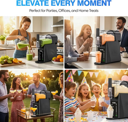 OSTBA 88oz Soft Serve Ice Cream Machine, No Ice Needed Slushie Maker | Self-Cleaning, Family Size